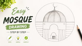 Simple Masjid Sketch ✏️ | Easy Drawing Step by Step