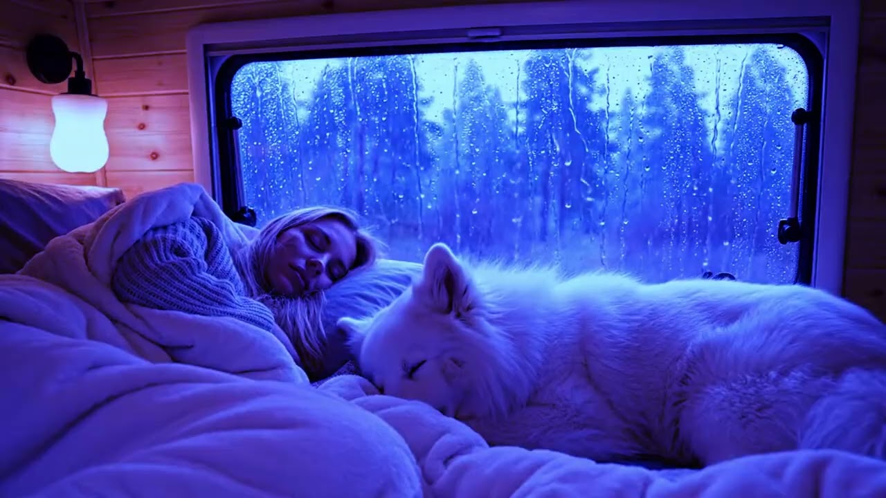 Heavy Rain Thunderstorm Sounds for Deep Sleep – Dark Cozy Night | Sleep Aid