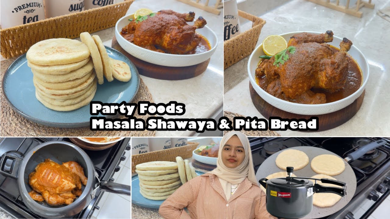 സൽക്കാരം ഉഷാറാക്കാൻ 😋Party Special Foods 🔥Pita Bread | Viral Cooker Masala Shawaya | Malabar Special