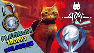 PLATINUM TROPHY UNLOCKED IN STRAY ON PS5 - AWESOME CAT GAME! EASY PLATINUM - ALL TROPHIES UNLOCKED