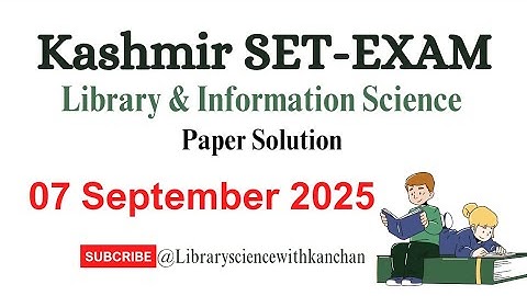 JK SET-  2025 Exam Paper Solution| Library Science|  Answer key  #librarysciencewithkanchan 