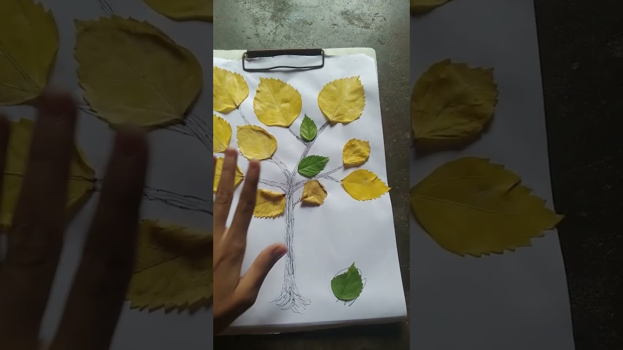 Real leaves make a tree yellow leaves tree