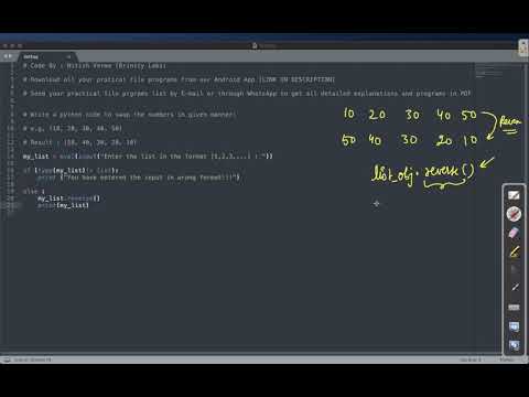 LIST - Write a python program to reverse a list entered by the user.