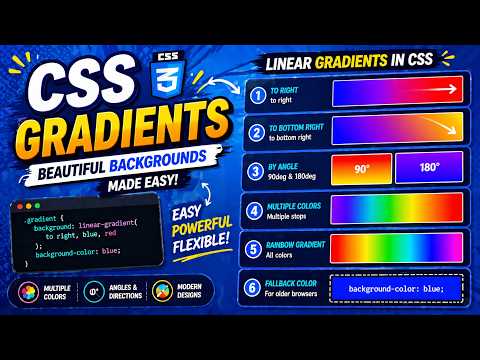 CSS || GRADIENTS - MULTIPLE COLORS, DIRECTIONS, ANGLES, ETC.  || TUTORIAL.