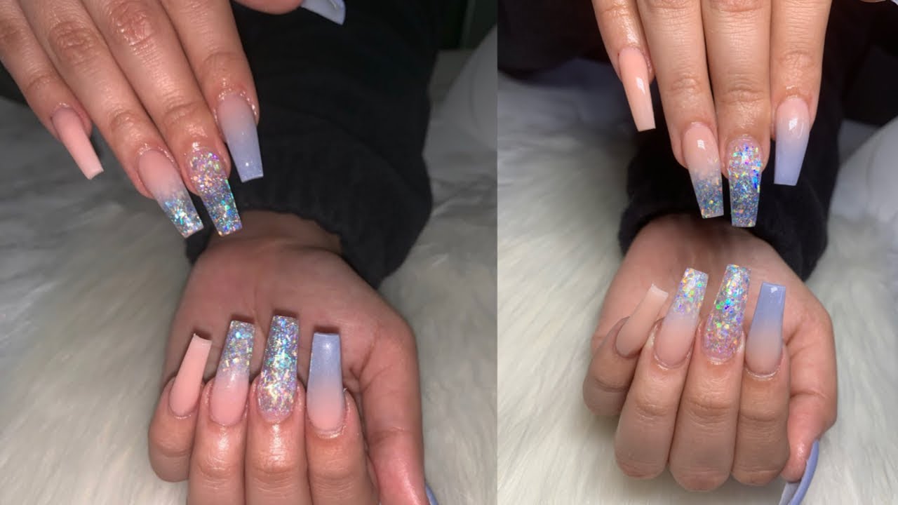 GLITTER OMBRE FREESTYLE | ACRYLIC NAILS