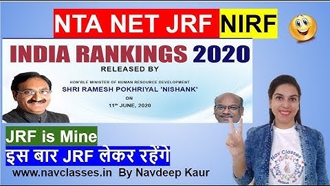 NTA NET JRF  | NIRF Ranking 2020 | Higher Education