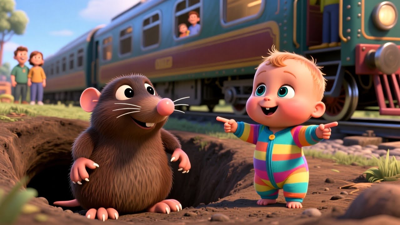 Choo Choo with Baby Mole 🚂🐹🎶 | Learn Vehicles and Counting for Kids | Fun Educational Song