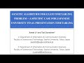 Genetic Algorithm for Exam Timetabling Problem - A Specific Case for Japanese University Final
