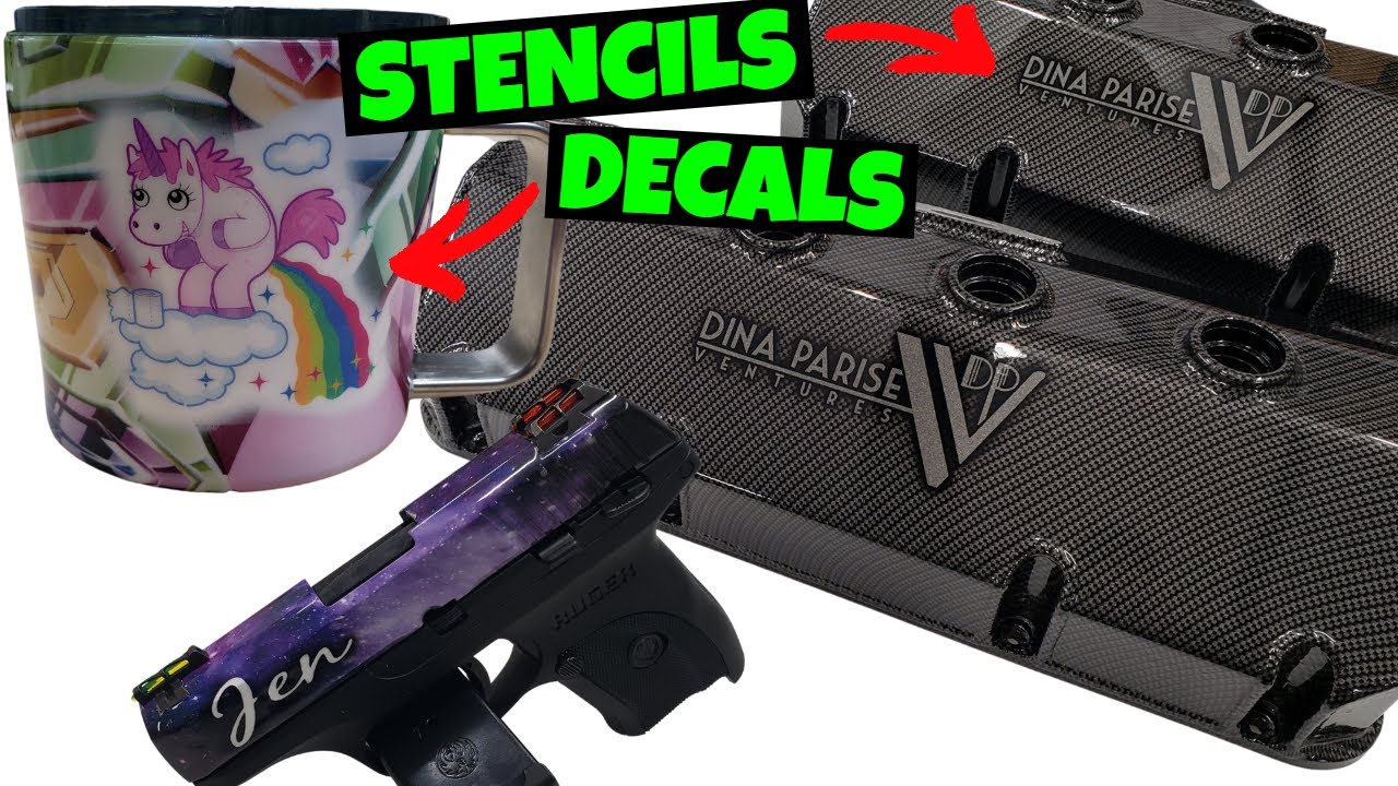 Hydro Dip with stencils and waterslide decals YouTube