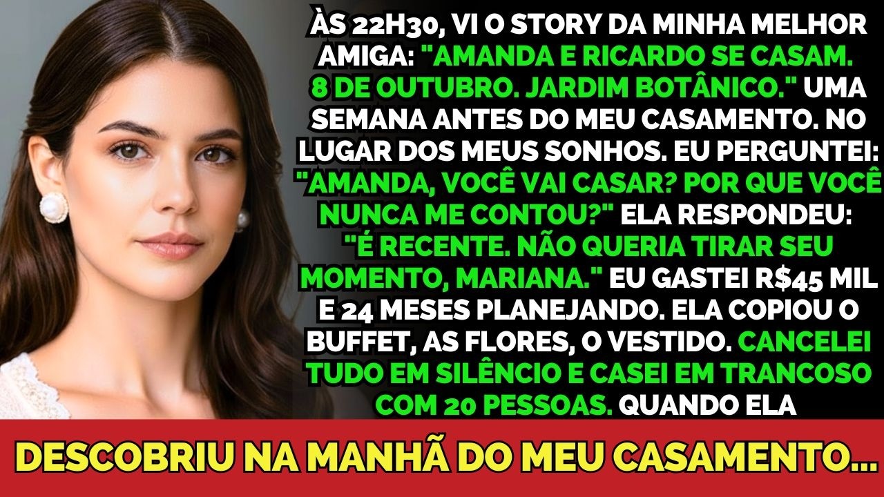 Às 22h30, Descobri Que Minha Melhor Amiga Roubou Meu Casamento — Cancelei Tudo E Casei Em Trancoso