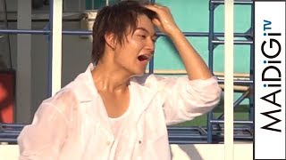 佐野勇斗、葵わかならからの“水鉄砲攻撃”でびしょぬれに　映画「青夏 きみに恋した30日」完成記念イベント3
