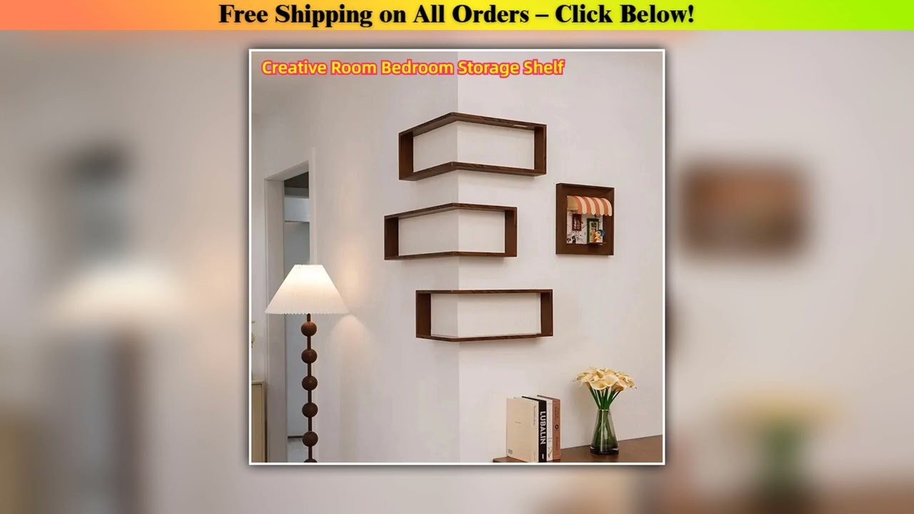 Creative Room Bedroom Storage Shelf - Multifunctional 90 Corner Wall Rack Retro Design Wholesale