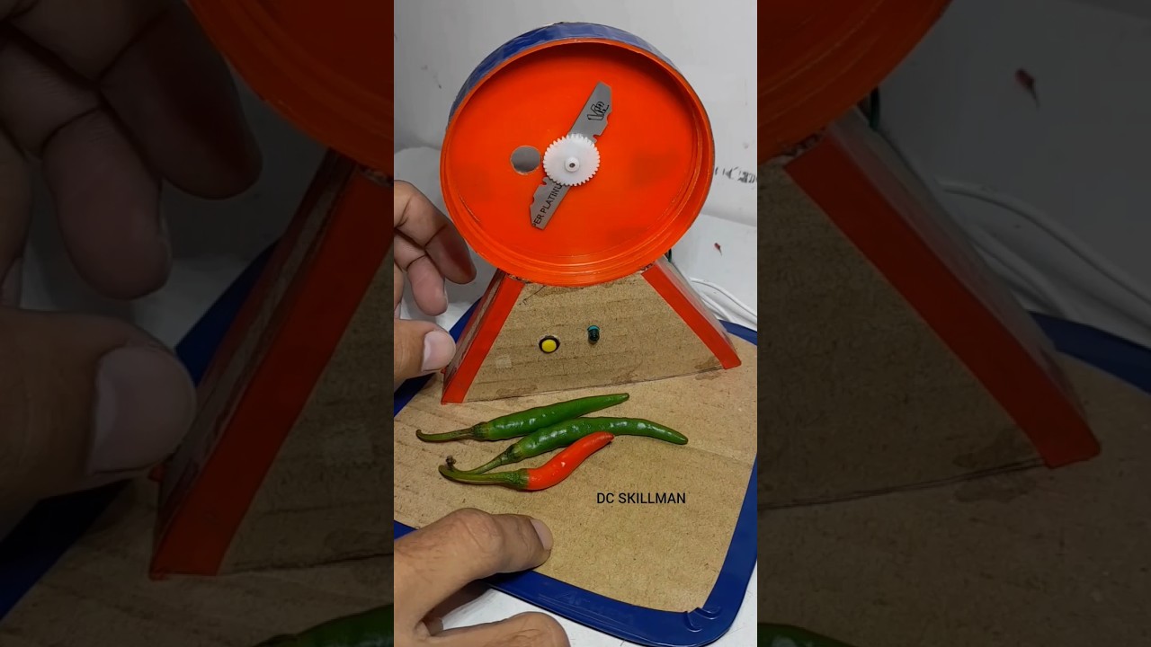 Home made chili cutting machine 