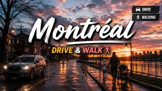 🚗🌇 Sunset Drive & Walk in Montreal 4K | Relaxing Sunday Evening