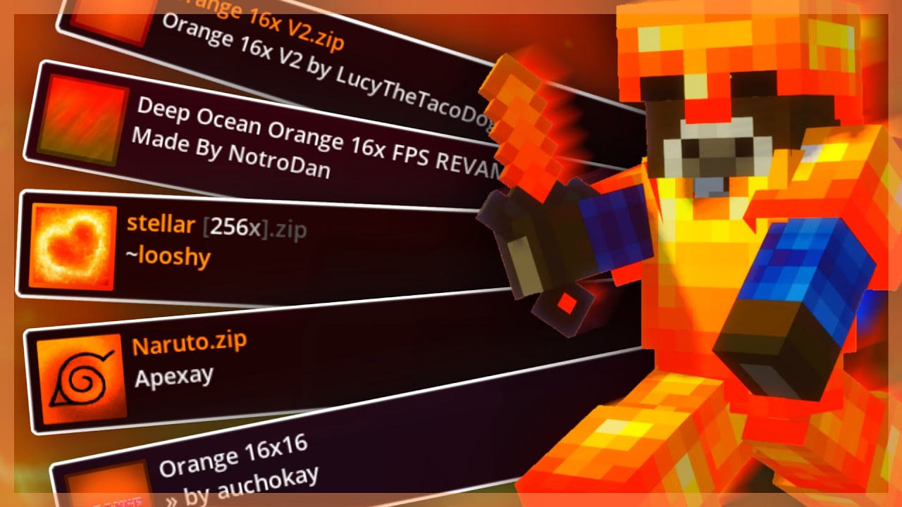 The Best ORANGE Texture Packs For 1.8.9 PVP Skywars ASMR YouTube