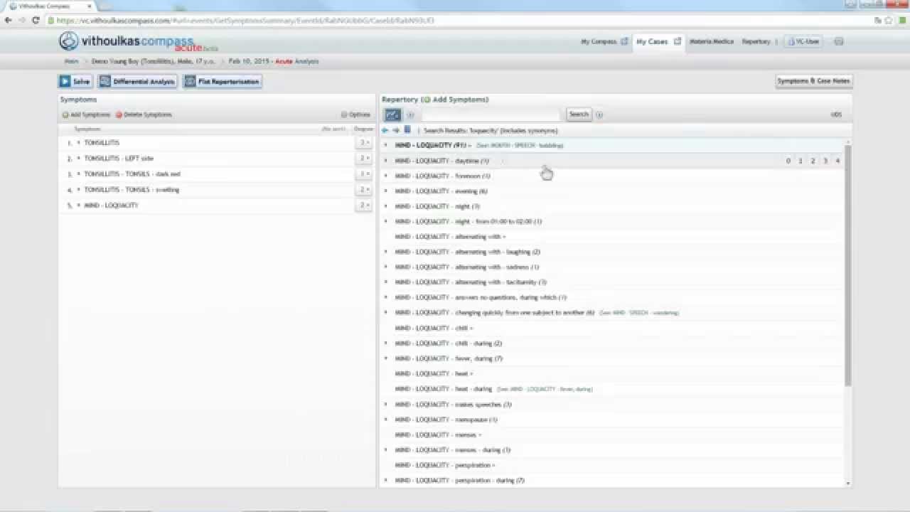 VC Tutorial: VC Acute Expert System