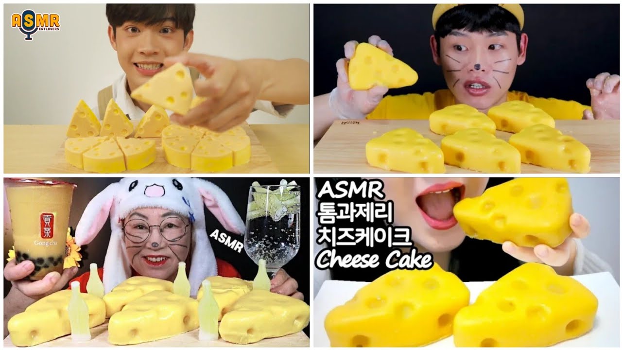 [ASMR-EATING] CHEESE CAKE🧀🧀🧀| BÁNH KEM HÌNH PHÔ MAI 🧀🧀🧀