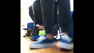 vans authentic navy on feet