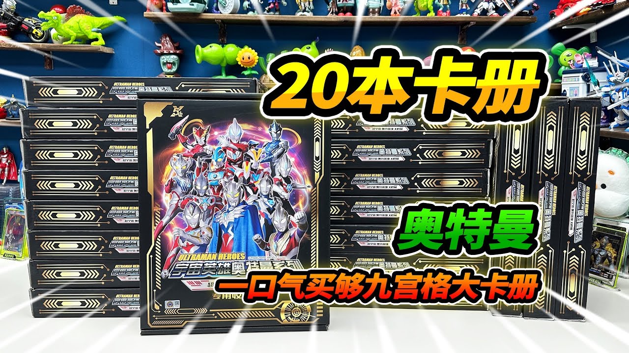 一口气买20本奥特曼卡册，全部装入各种好卡，每种等级装一本