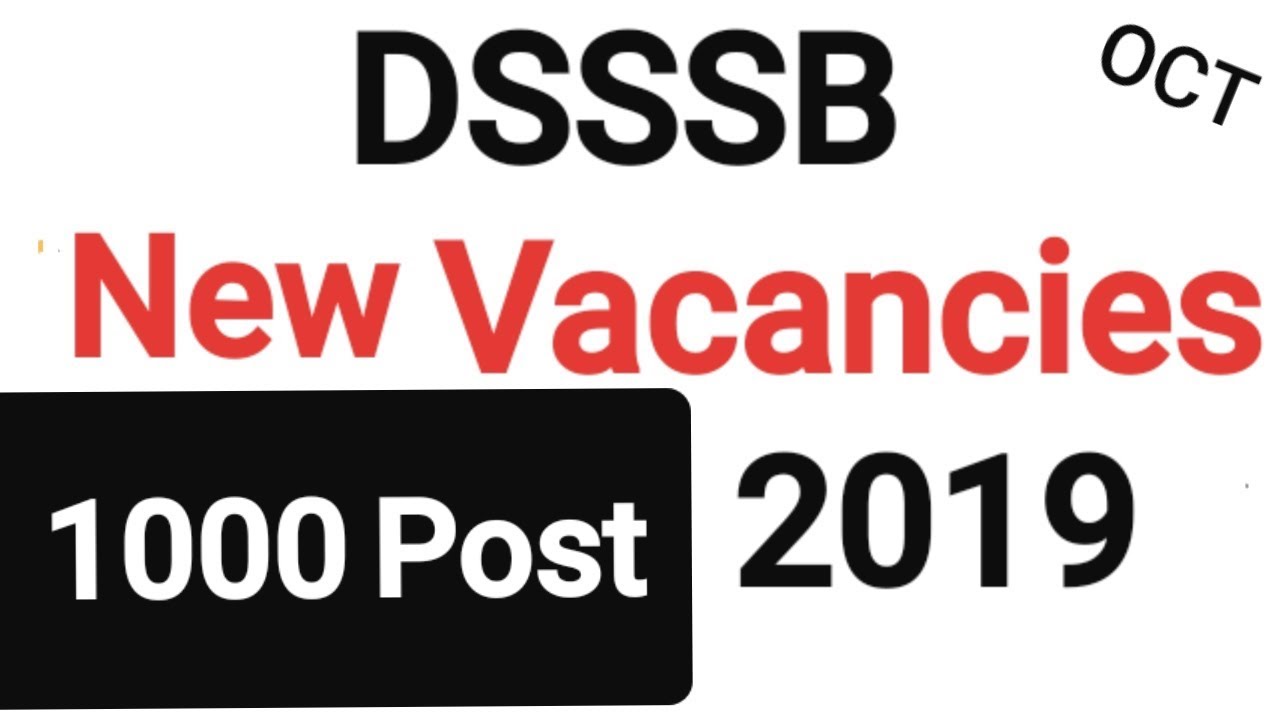 DSSSB NEW VACANCY 2019