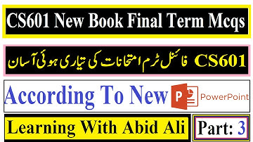 CS601 New Book Final Term Mcqs Part 3 | CS601 Final Term Preparation | Data Communication