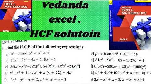 class 9 .vedanta excel HCF solution