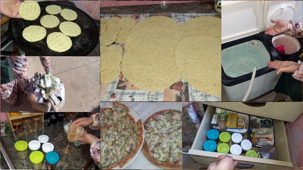 روتين التنظيم ولحداكة💪تخميلة لعواشر مكاين غير رغاوي ريحة نقا معايا👌بديت كنوجد حيدت عليا عجين لبيتزا💃