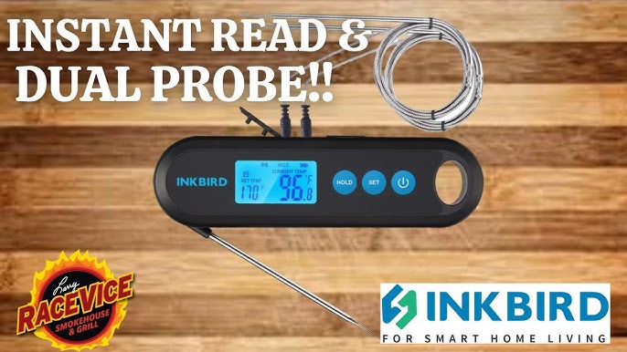 INKBIRD Digital Meat Thermometer 2 Sec Instant Readout IHT-2PB With  External Probes Bluetooth Backlight Display For Grilling BBQ