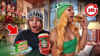 Eating Only Christmas Foods For 24 Hours Vlogmas Day 9