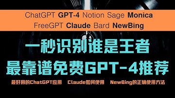 最靠谱免费GPT-4是哪家，简单粗暴小测评，一秒识别谁是王者！Claude使用教程，好用的ChatGPT应用推荐，如何正确使用New Bing！Free GPT-4#chatgpt #gpt4