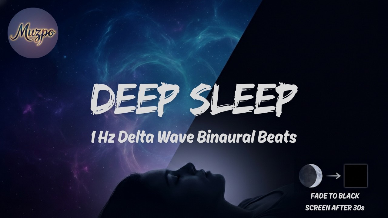 10 Hours Deepest Sleep | 1Hz Delta Waves Binaural Beats (Black Screen) | Natural HGH Release