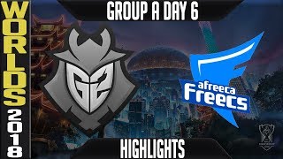 G2 vs AFS Highlights | Worlds 2018 Group A Day 6 | G2 Esports(EULCS) vs Afreeca Freecs(LCK)