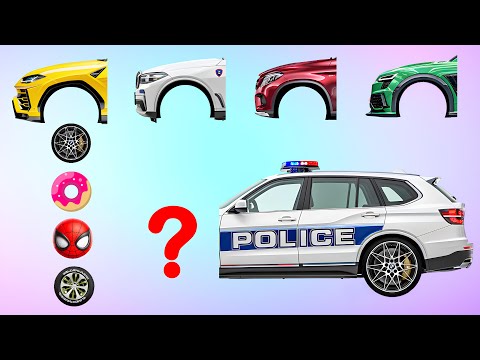CORRECTLY GUESS THE HEAD AND WHEEL OF THE POLICE CAR !🚓MENEBAK GAMBAR RODA MOBIL POLISI!