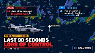 Tragic Last 90 Seconds: Piper PA-31T Loses Control Near Thunderstorms | Real ATC Audio