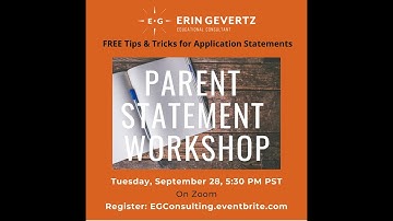 Parent/Guardian Statement Writing Tips for K-12 Private School Applications