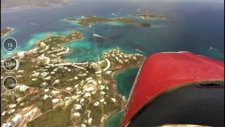 Leaving St  Thomas. Over St John, USVI