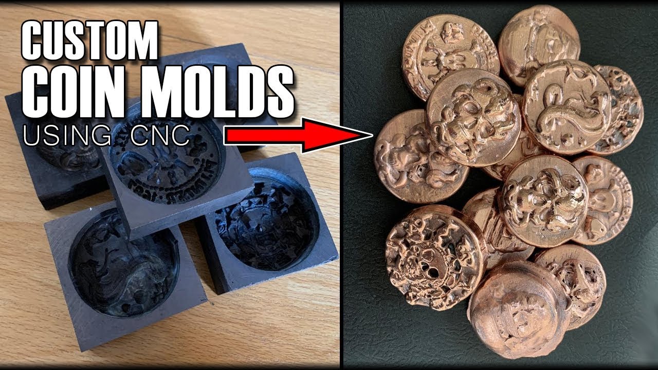 Casting COPPER Coins Using CUSTOM Made CNC Molds - Melting Rubish