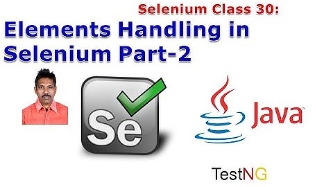 Selenium 30: Elements Handling in Selenium Part 2