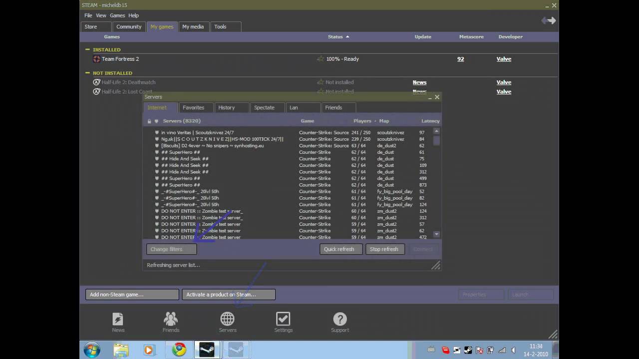 find no servers in tf2 on windows 7 (fix)
