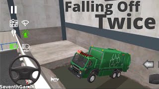 Electric Truck Falling Off Twice 🚛♻️ 🚛♻️ 🚛Garbage Truck Simulator Gameplay (Android, iOS) FHD