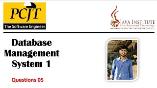 DBMS Question 5| Java Institute for Advanced Technology