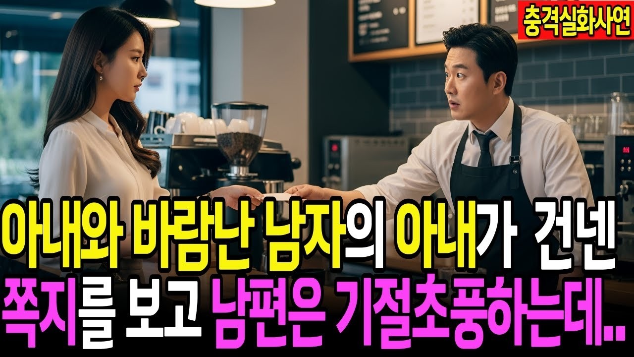 실화사연 그 여자가 몰래 건넨 쪽지를 본 남편은 다리에 힘이 풀려 주저앉는데     반전사연   사연라디오