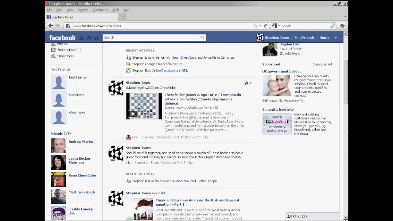 Chess channel on Facebook for openings, traps, tactics