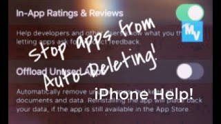 How to stop my iPhone from Offloading Unused Apps