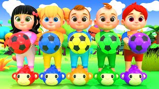 Color Song Five Little Monkeys Jumping On The Bed Melly Nursery Rhymes & Kids Songs