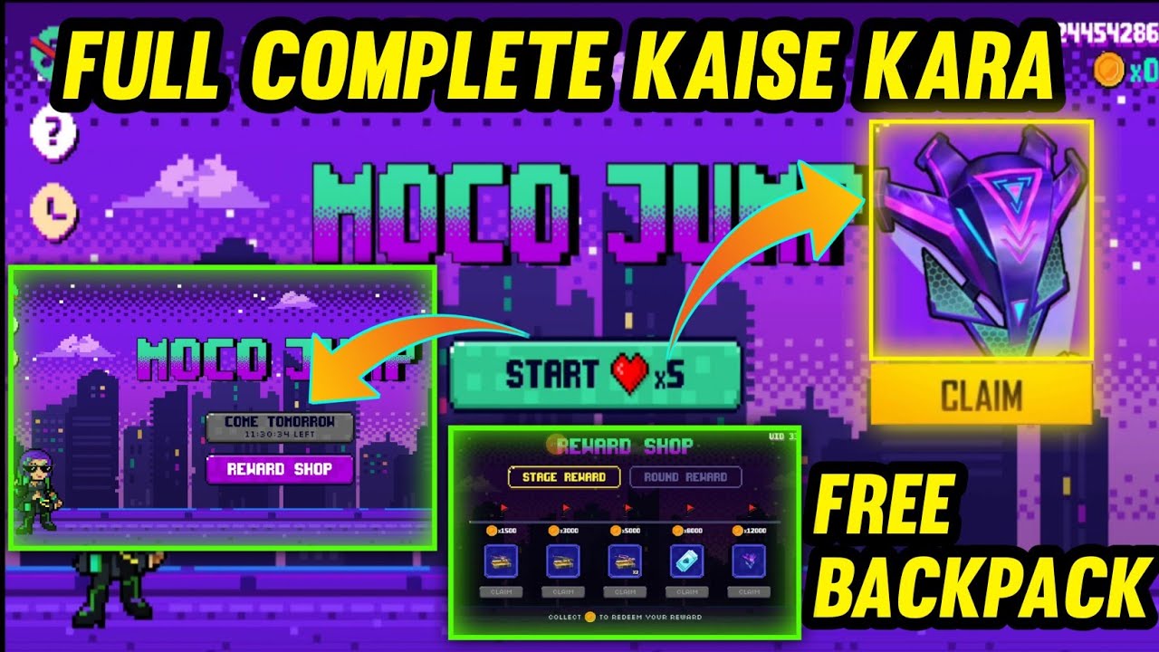 Moco Jump Event Kaise Complete Kare | Moco Jump Event Free Bagpack