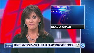 Three Rivers man killed when car hits tree