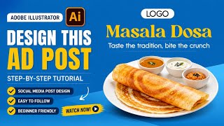 Food Social Media post | Adobe illustrator tutorial video #adobeillustrator #socialmediapost #logo