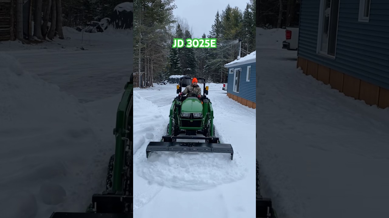 John Deere 3025e with HLA 1500 snow pusher 
