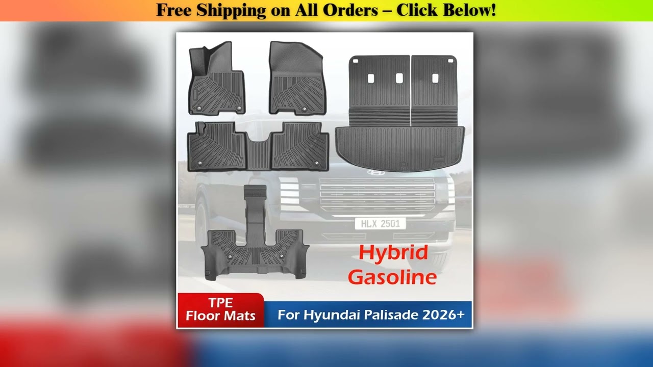 For New Hyundai Palisade 2025 2026 7/9 Seater Hybrid/Fuel TPE All-Weather Floor Mats Trunk Mat
